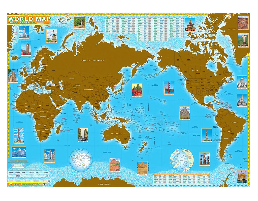World Scratch Map (Large) 700 x 500mm by QPA