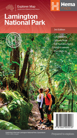 Lamington National Park map by Hema Maps