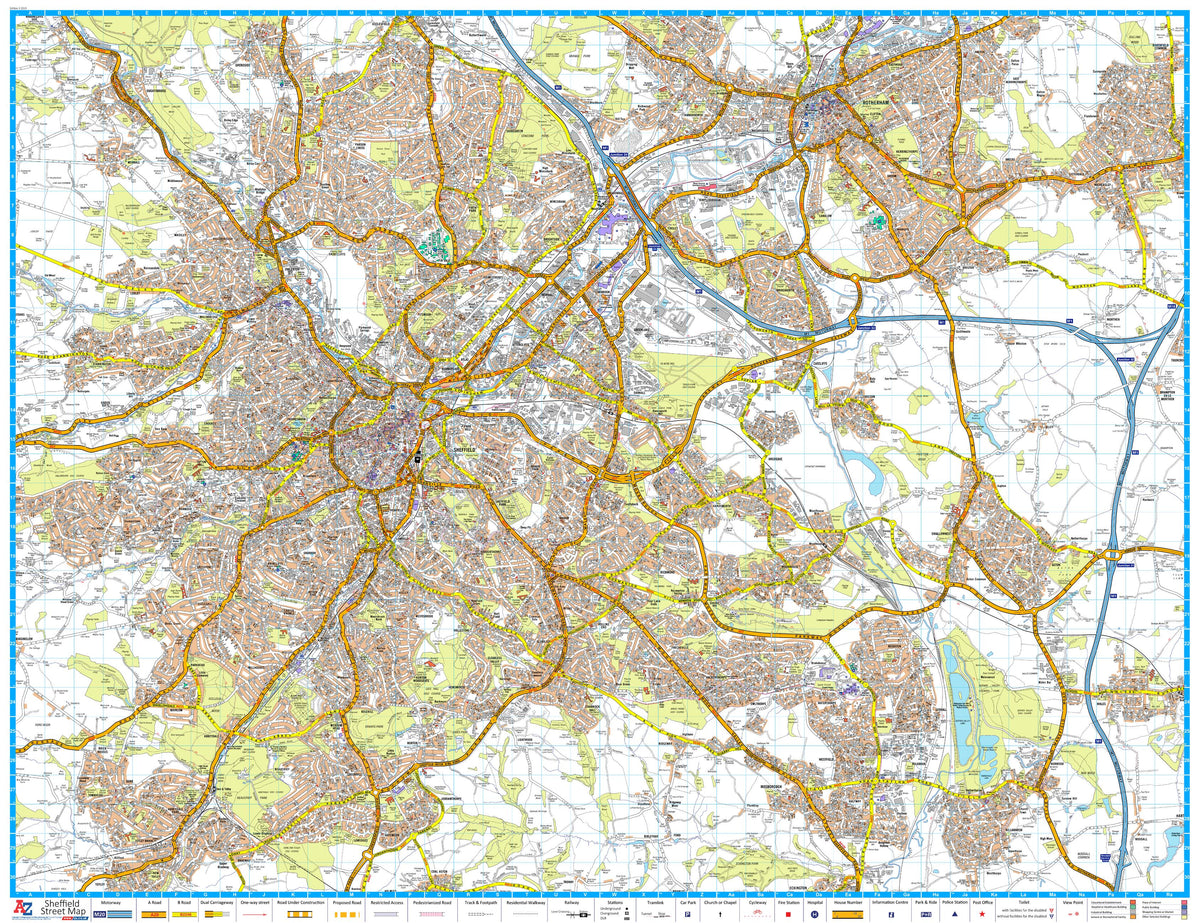 Sheffield Wall Map – A-Z | Mapworld