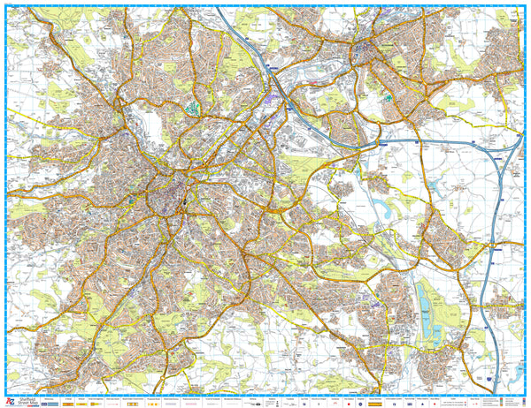 Sheffield A-Z 1189 x 915mm Wall Map