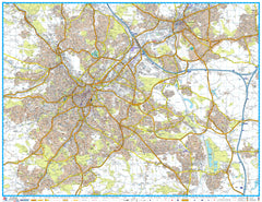 Sheffield A-Z 1189 x 915mm Wall Map