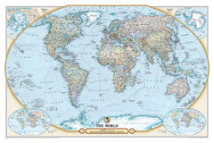 125th Anniversary World National Geographic 1166 x 773mm Wall Map