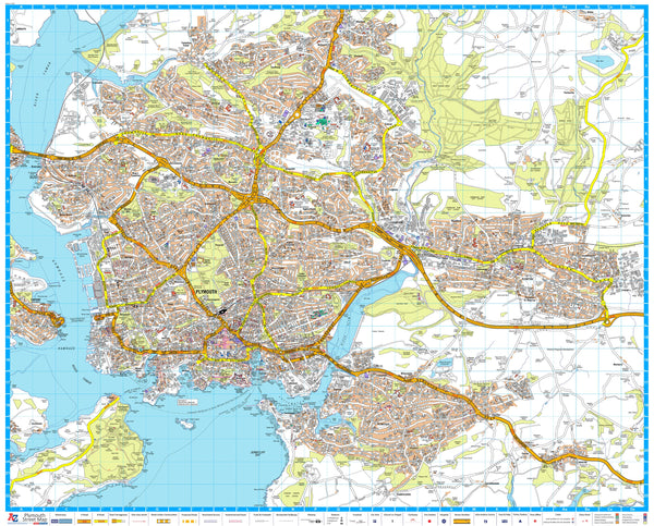 Plymouth A-Z 1141 x 920mm Wall Map