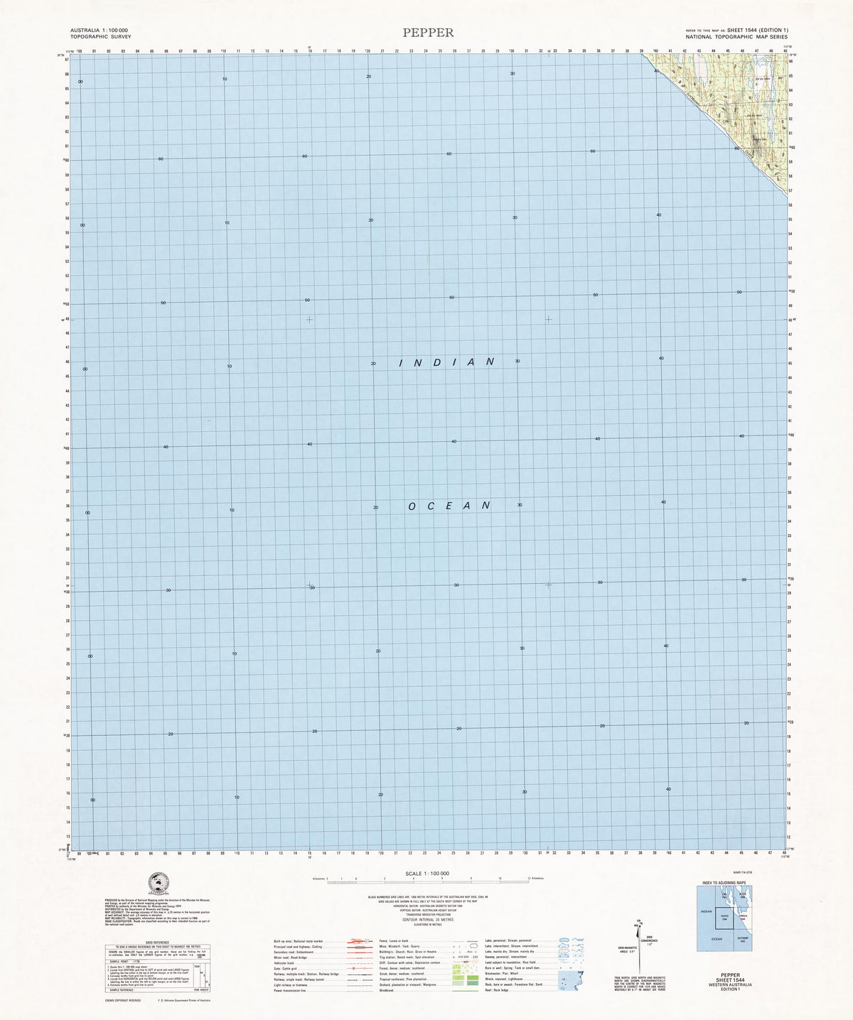 1544 Pepper 1:100k Topographic Map | Mapworld