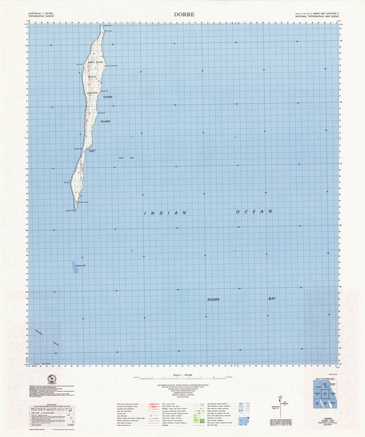 1547 Dorre 1:100k Topographic Map | Mapworld