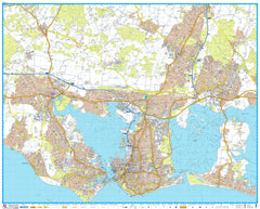 Portsmouth A-Z 1141 x 920mm Wall Map