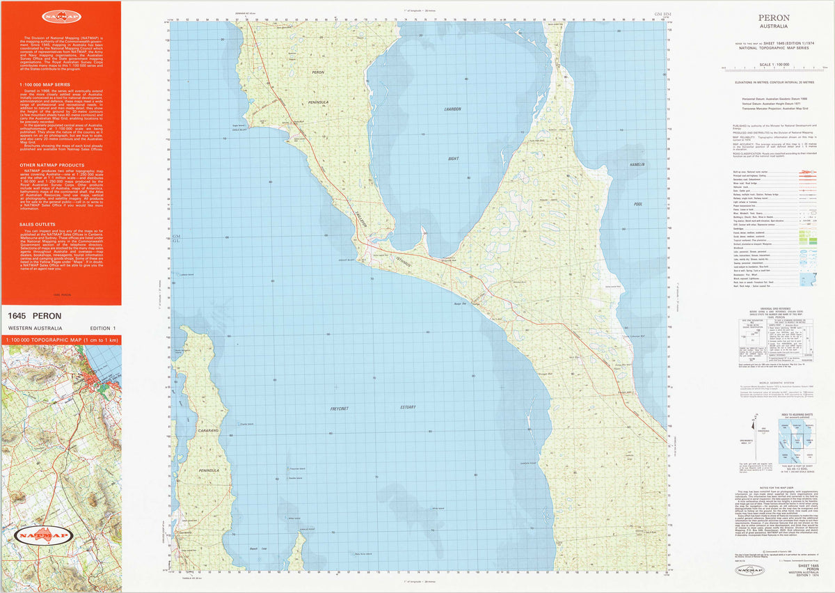 1645 Peron 1:100k Topographic Map | Mapworld