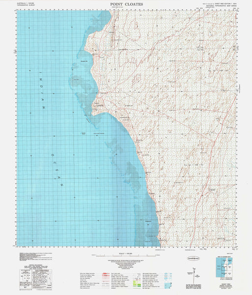 1652 Point Cloates 1:100k Topographic Map