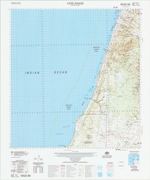 1653 Cape Range 1:100k Topographic Map