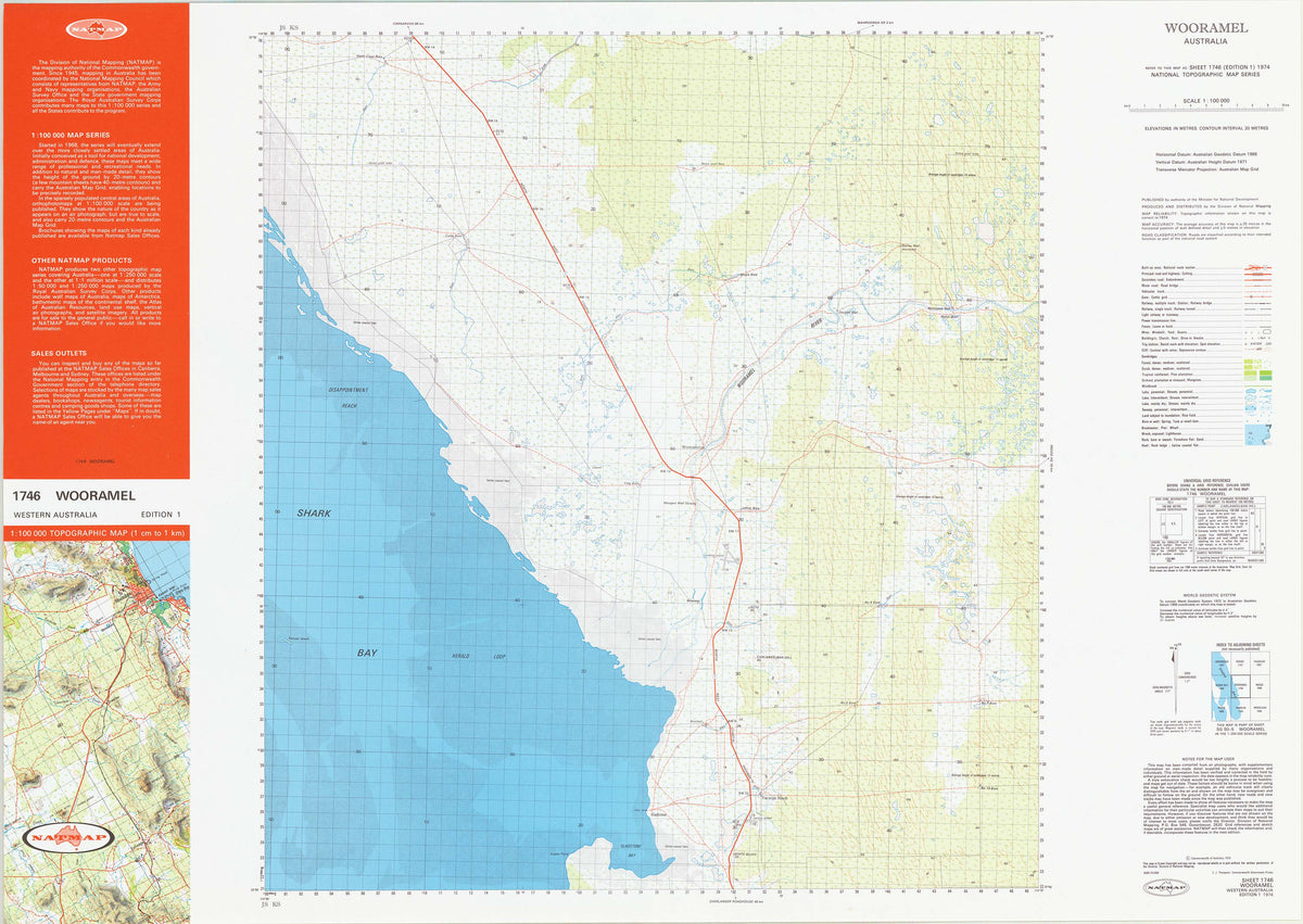 1746 Wooramel 1:100k Topographic Map | Mapworld
