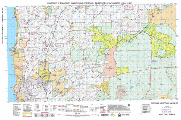 Mentelle, Cowaramup & Whicher 50k COG Topographic Map