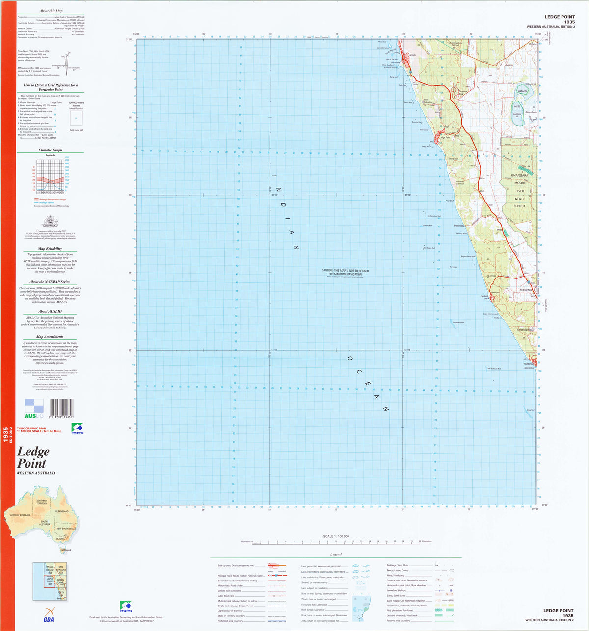 1935 Ledge Point 1:100k Topographic Map | Mapworld