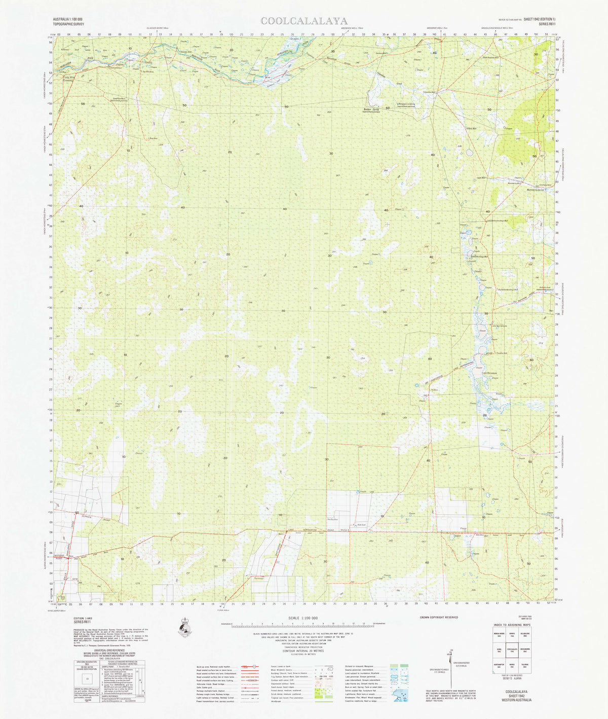1942 Coolcalalaya 1:100k Topographic Map | Mapworld