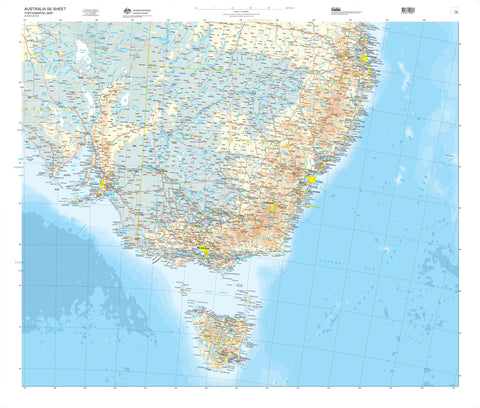 Australia-in-Four - South East Sheet Wall Map