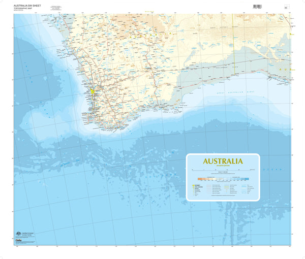 Australia-in-Four - South West Sheet Wall Map