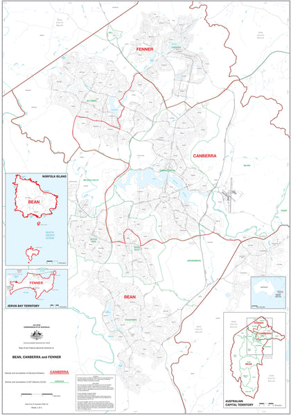 ACT Electoral Divisions and Local Government Areas Map