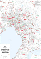 Victoria Electoral Divisions and Local Government Areas Map - Melbourne & Area