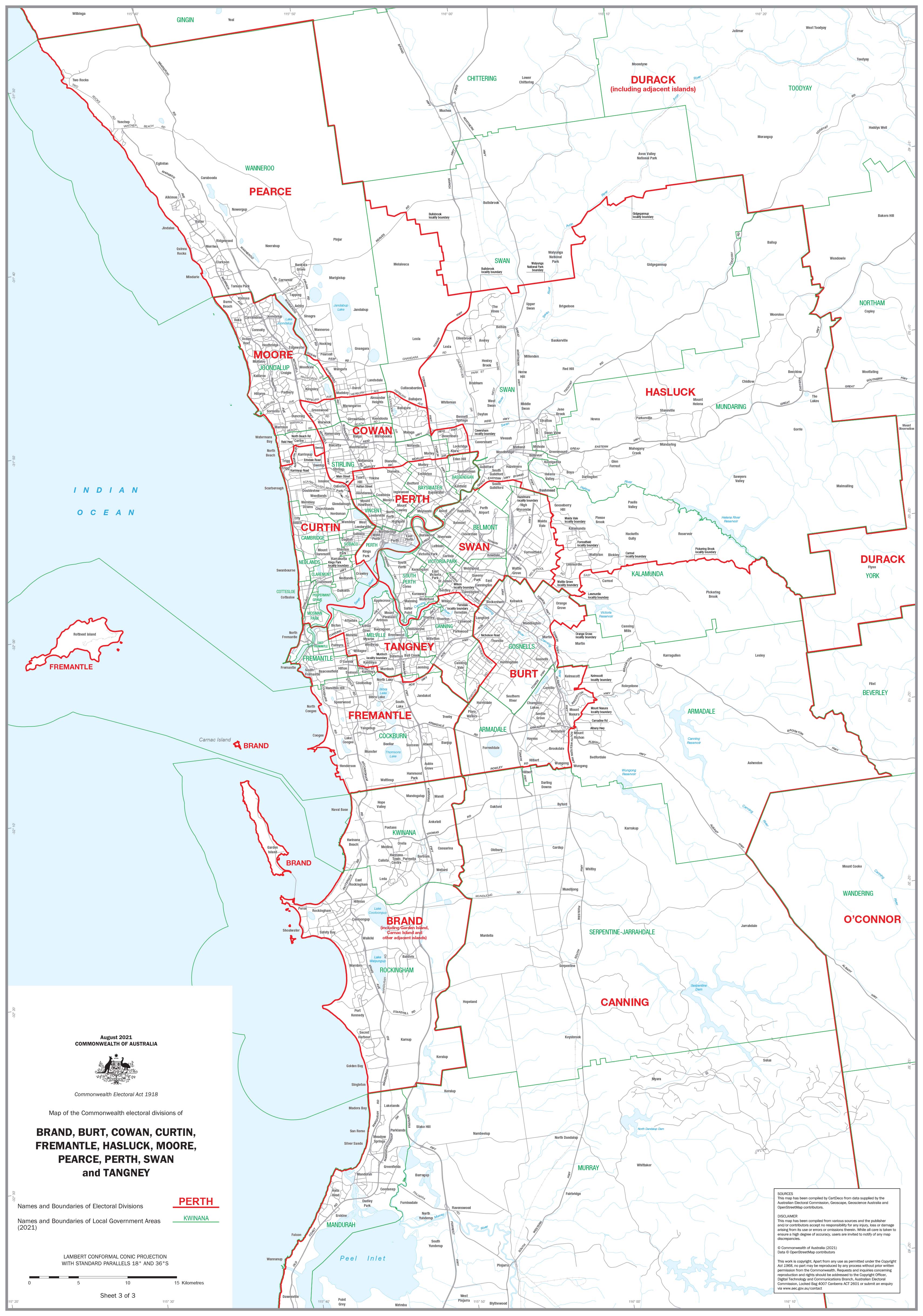 Local Perth Fact Sheets Western Australia Federal Electoral Divisions | Mapworld