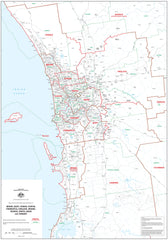 Western Australia Electoral Divisions and Local Government Areas Map - Greater Perth