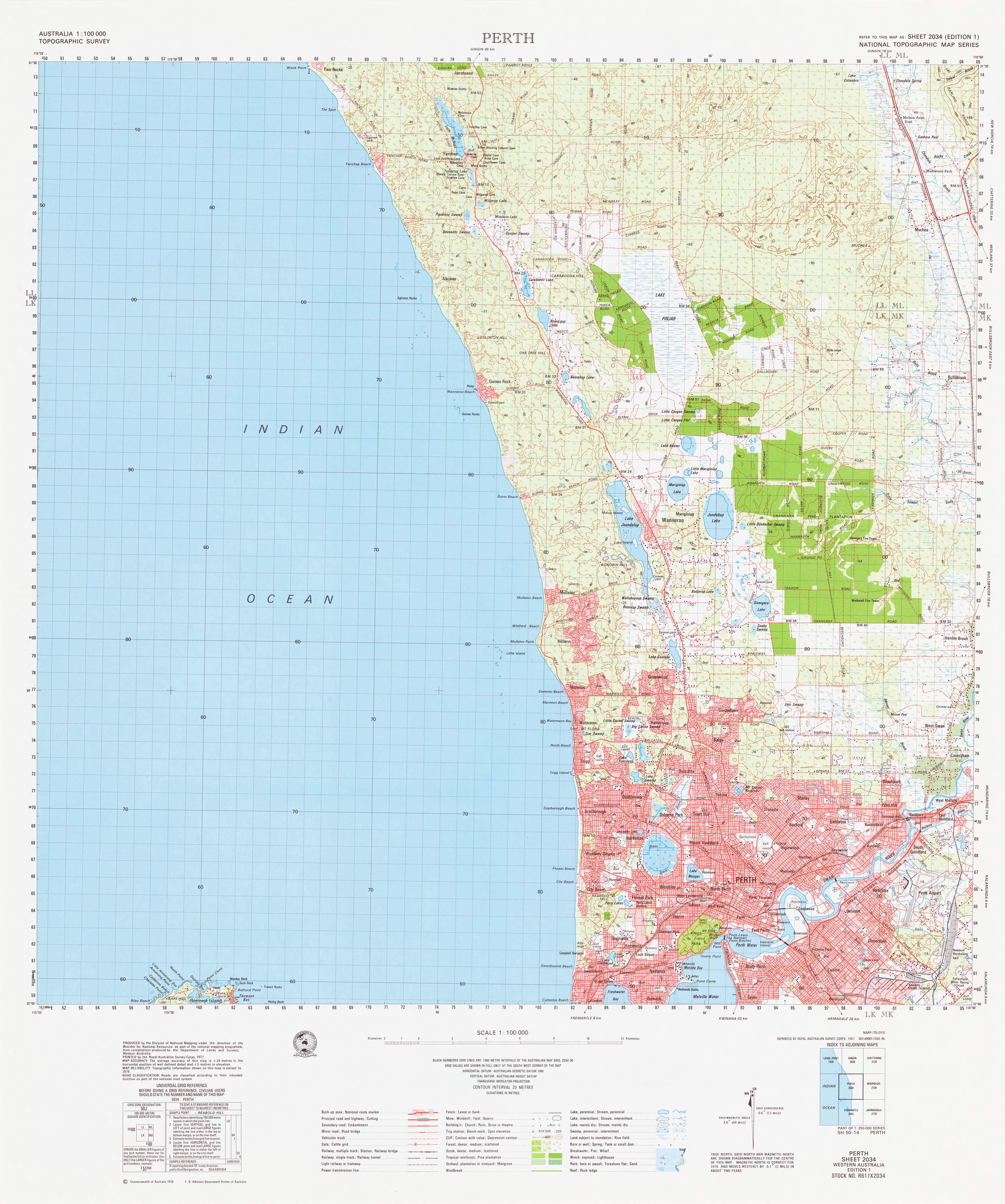 Buy 2034 Perth 1:100k Topographic Map