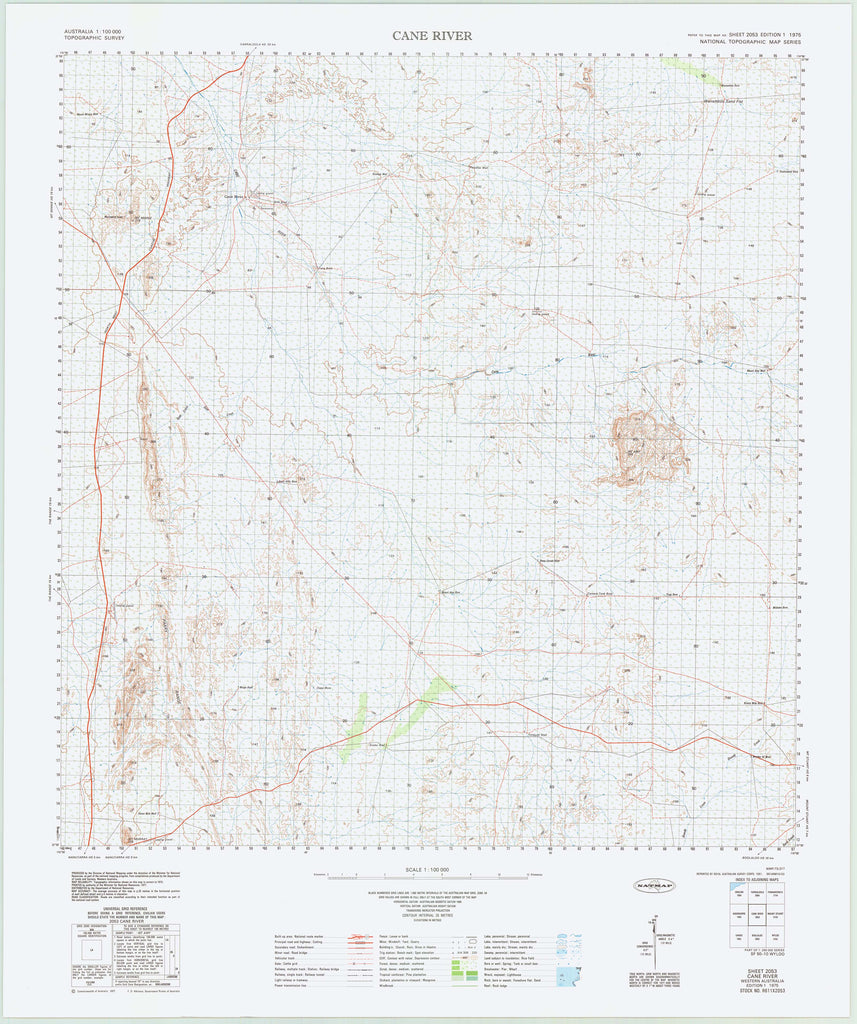 2053 Cane River 1:100k Topographic Map | Mapworld
