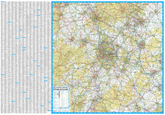 50 Miles around Birmingham 1228 x 871mm Wall Map