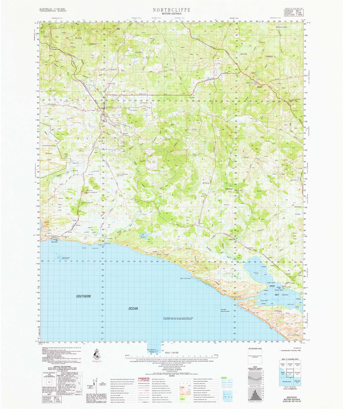 2128 Northcliffe 1:100k Topographic Map | Mapworld