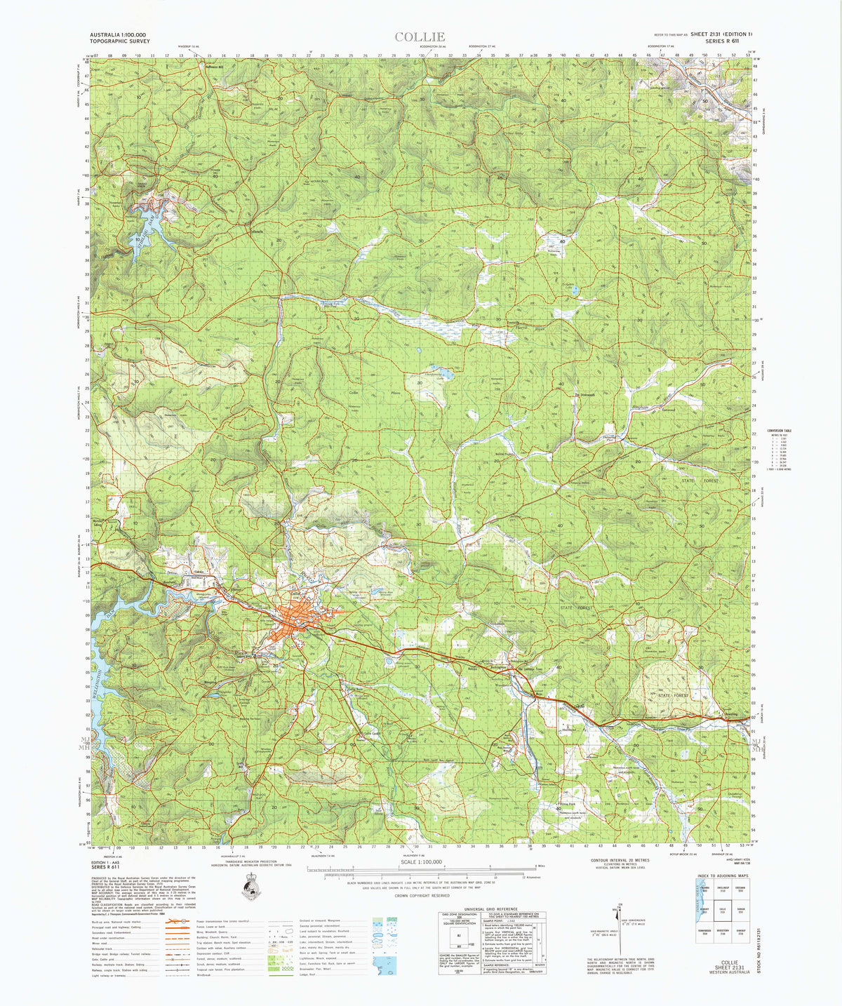 2131 Collie 1:100k Topographic Map | Mapworld