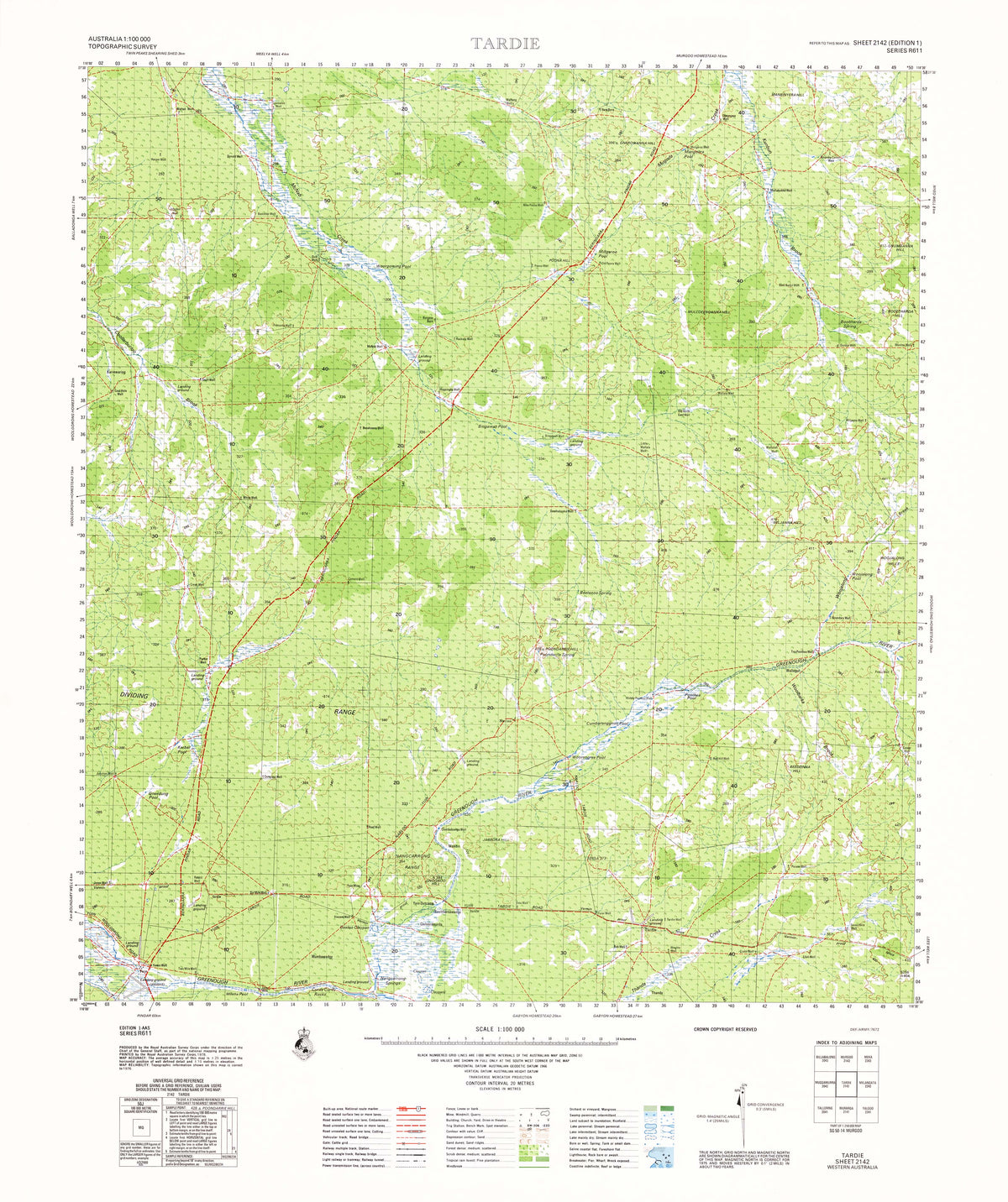2142 Tardie 1:100k Topographic Map | Mapworld