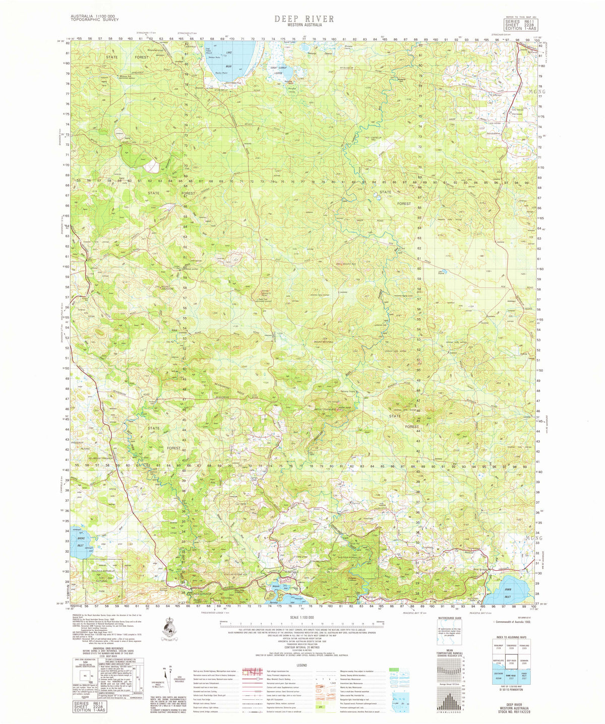 Four Rivers Deep Maps 2228 Deep River 1:100k Topographic Map | Mapworld