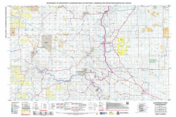 Blackwood River & Moodiarrup 50k COG Topographic Map