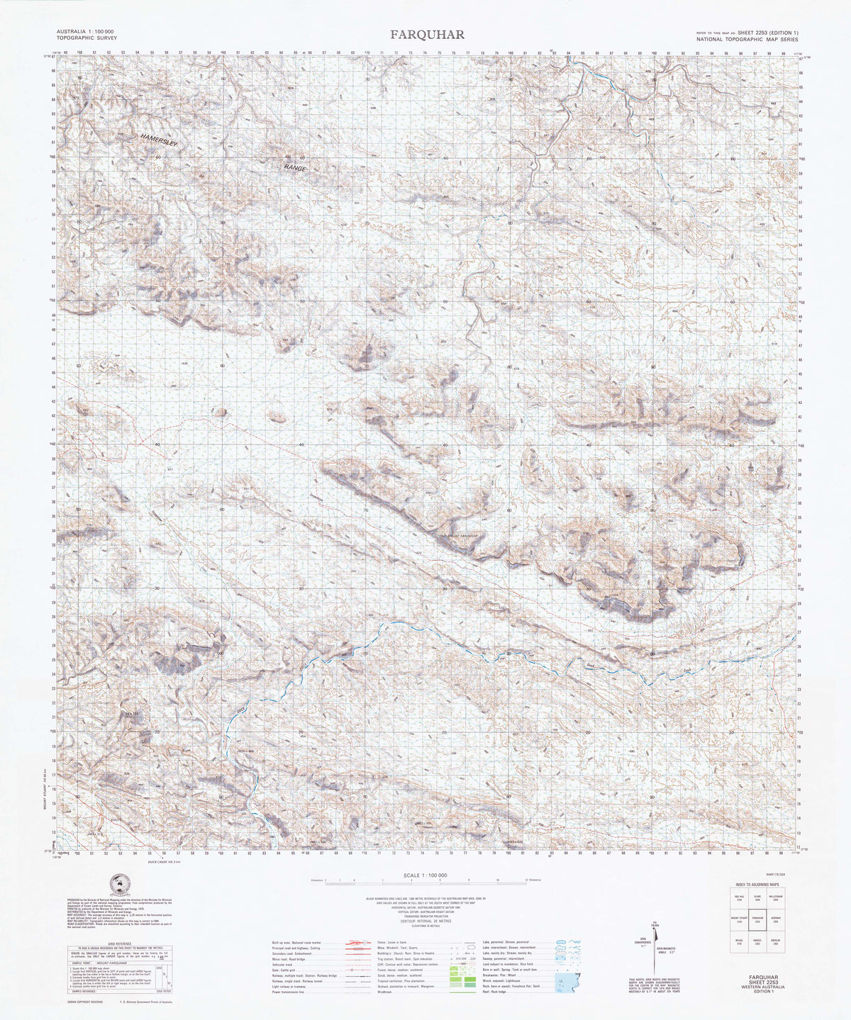 2253 Farquhar 1:100k Topographic Map | Mapworld