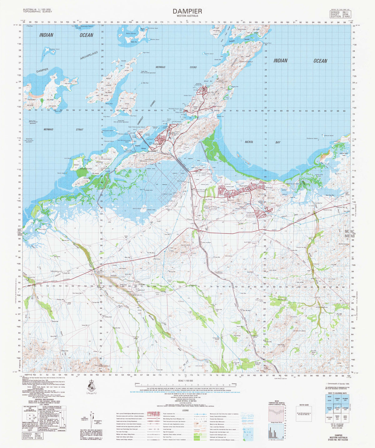 2256 Dampier 1:100k Topographic Map | Mapworld