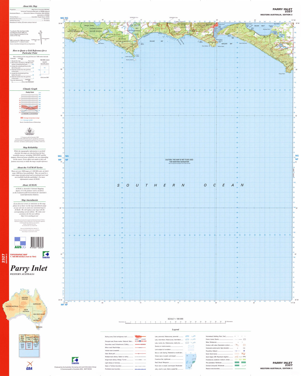 2327 Parry Inlet 1:100k Topographic Map | Mapworld