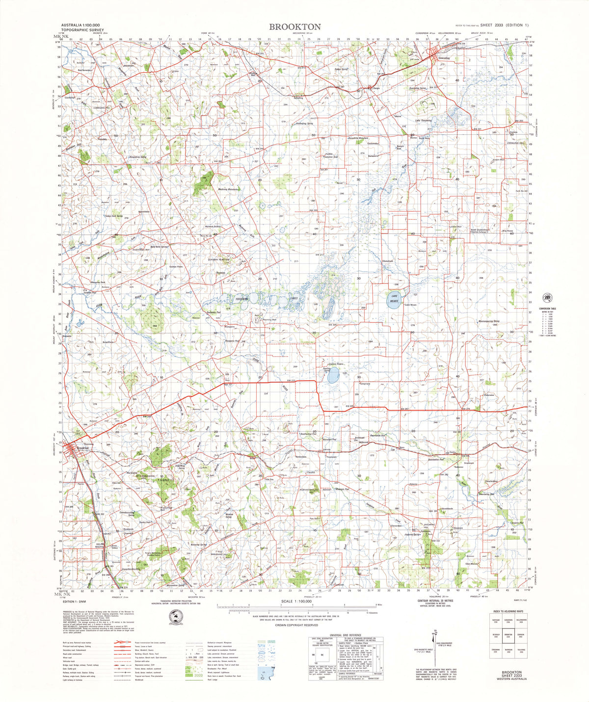 2333 Brookton 1:100k Topographic Map | Mapworld