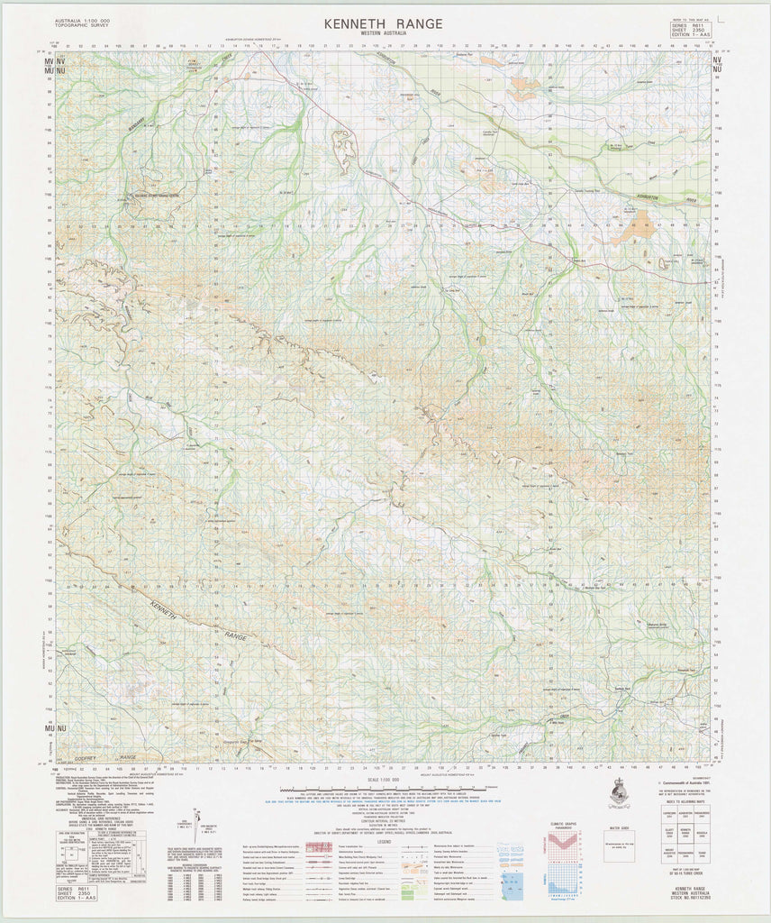 2350 Kenneth Range 1:100k Topographic Map | Mapworld