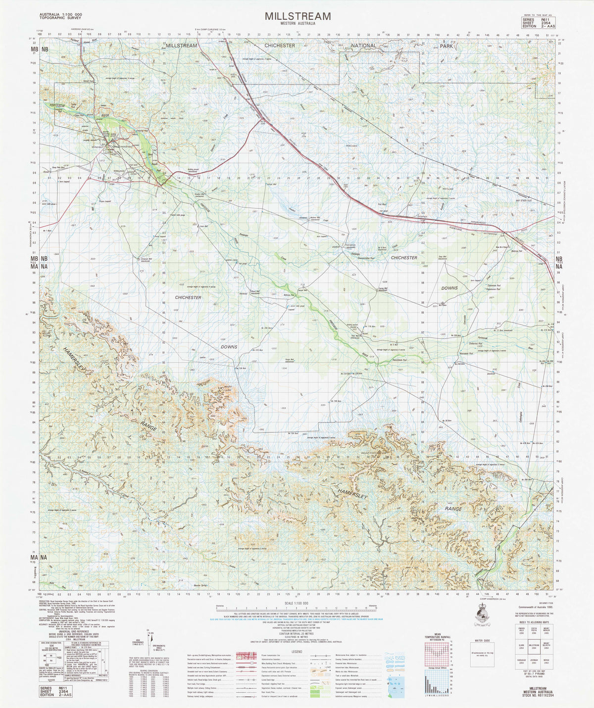 2354 Millstream 1:100k Topographic Map | Mapworld