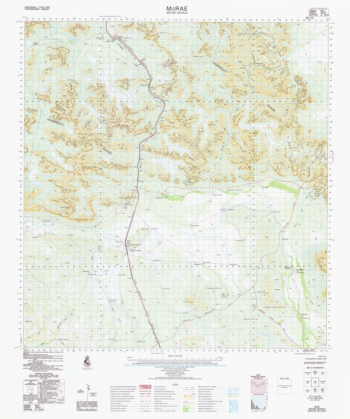 2453 Mcrae 1:100k Topographic Map | Mapworld