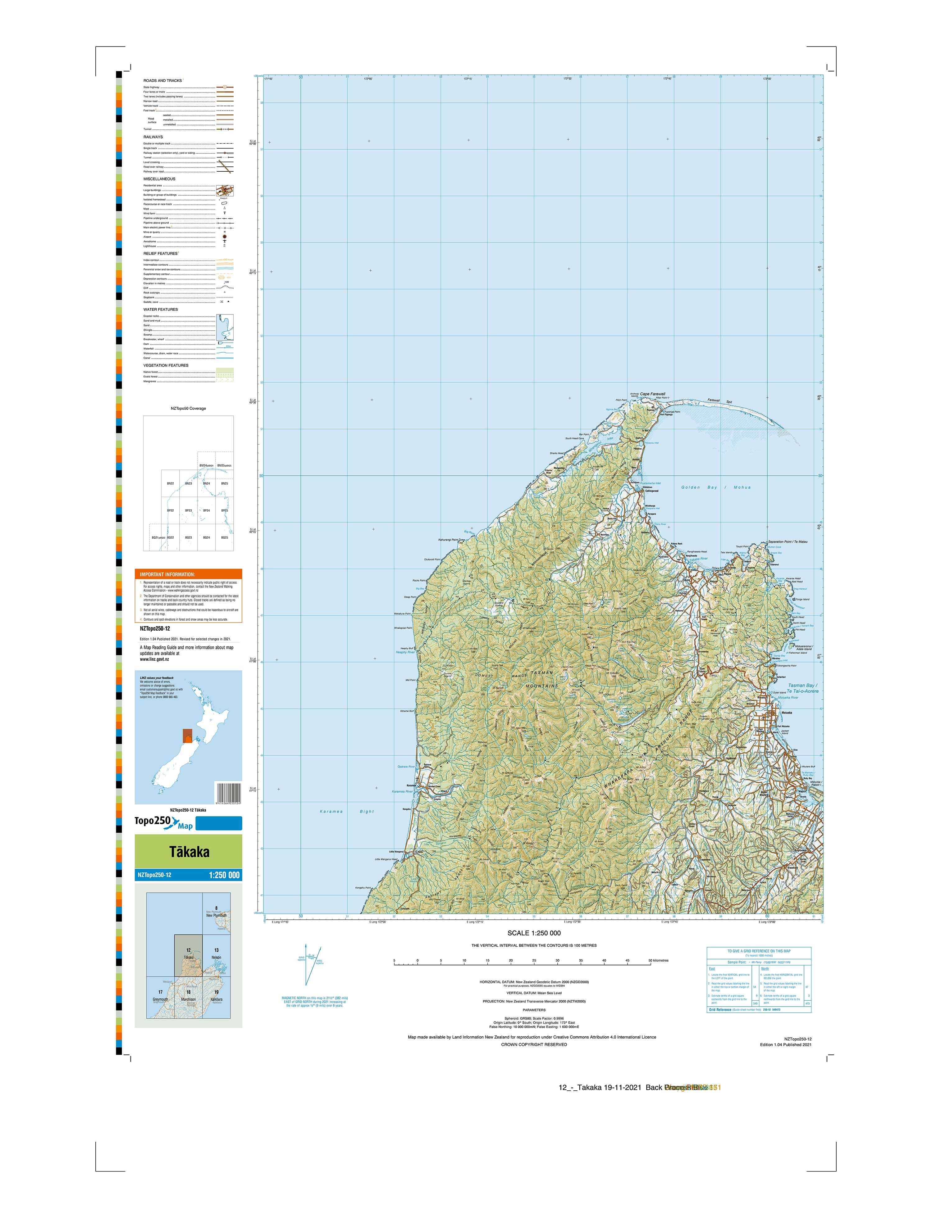 12 - Takaka Topo250 map | Mapworld