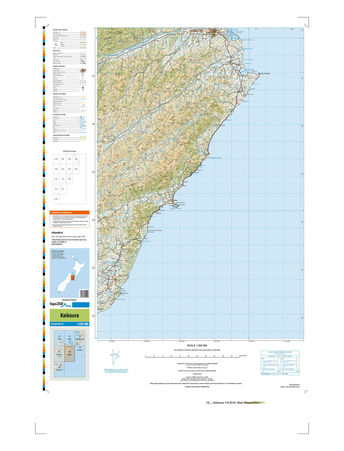 19 - Kaikōura Topo250 map | Mapworld