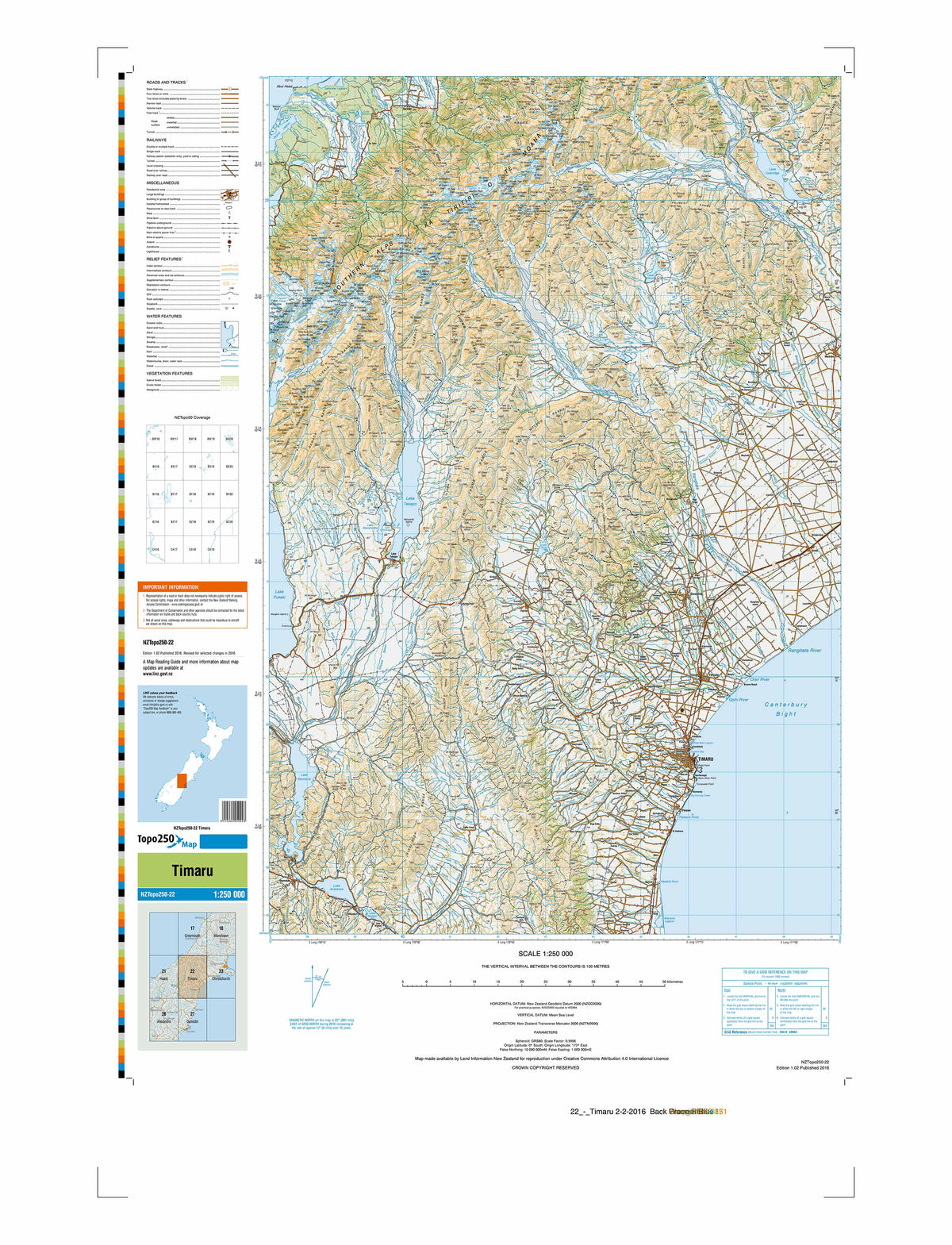 22 - Timaru Topo250 map | Mapworld