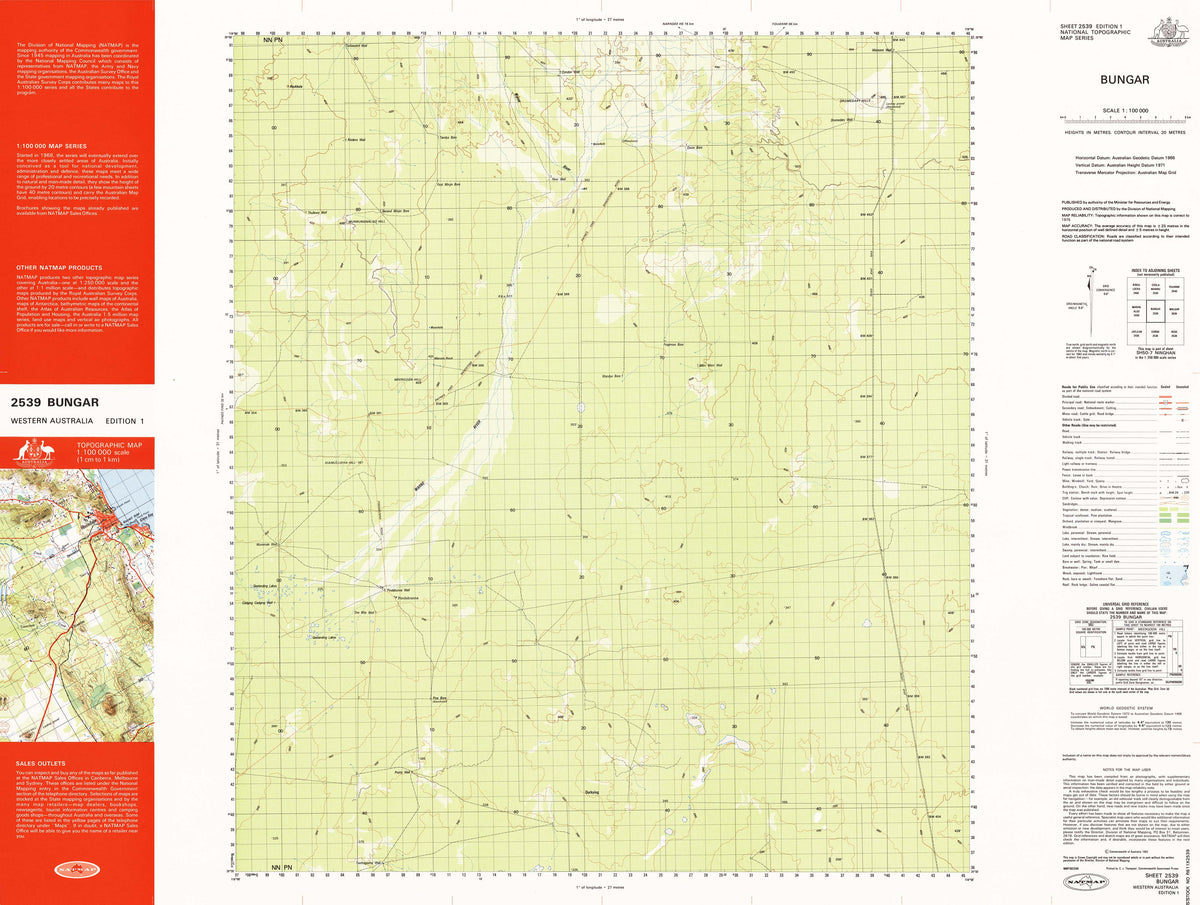 2539 Bungar 1:100k Topographic Map | Mapworld
