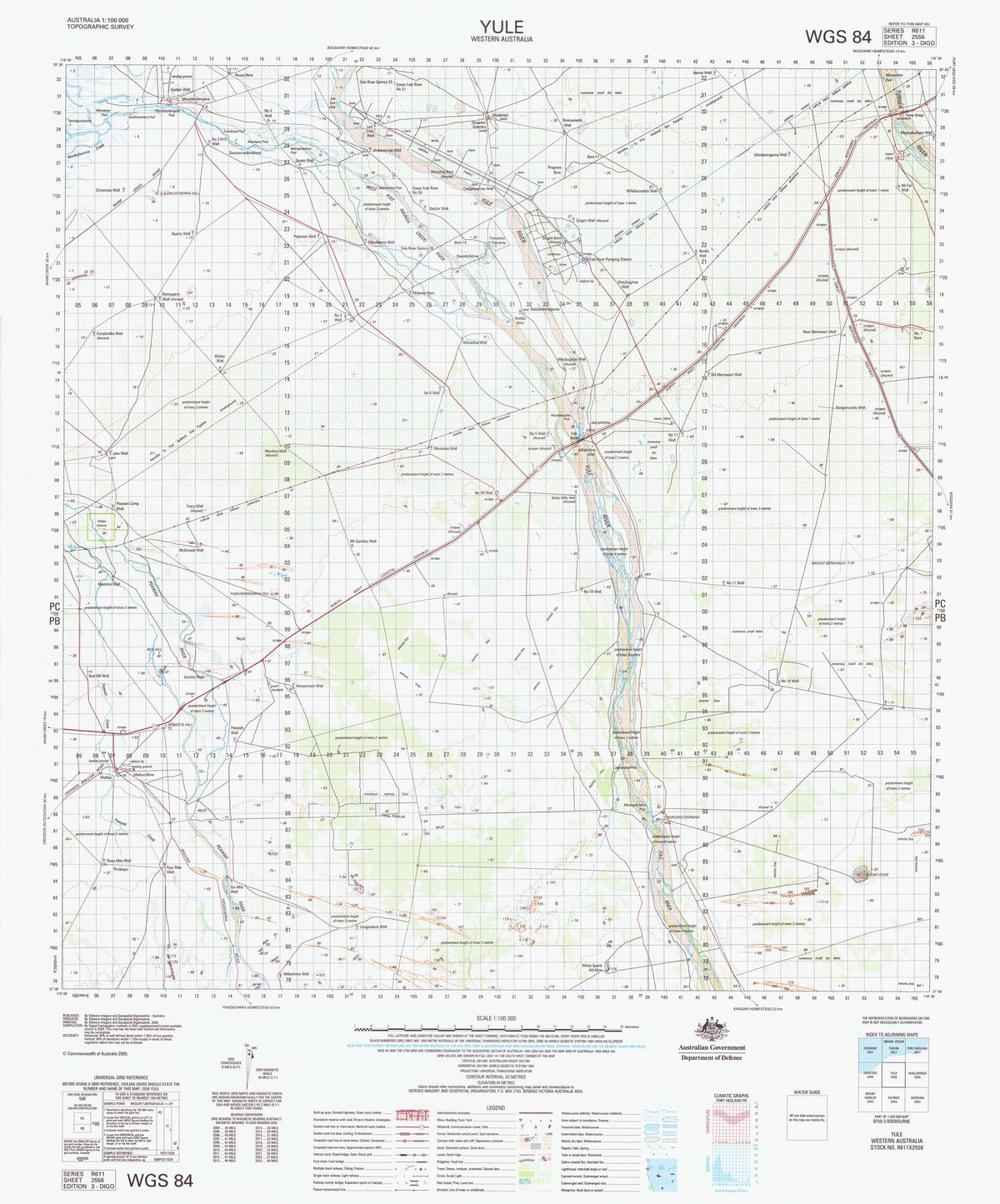 2556 Yule 1:100k Topographic Map | Mapworld