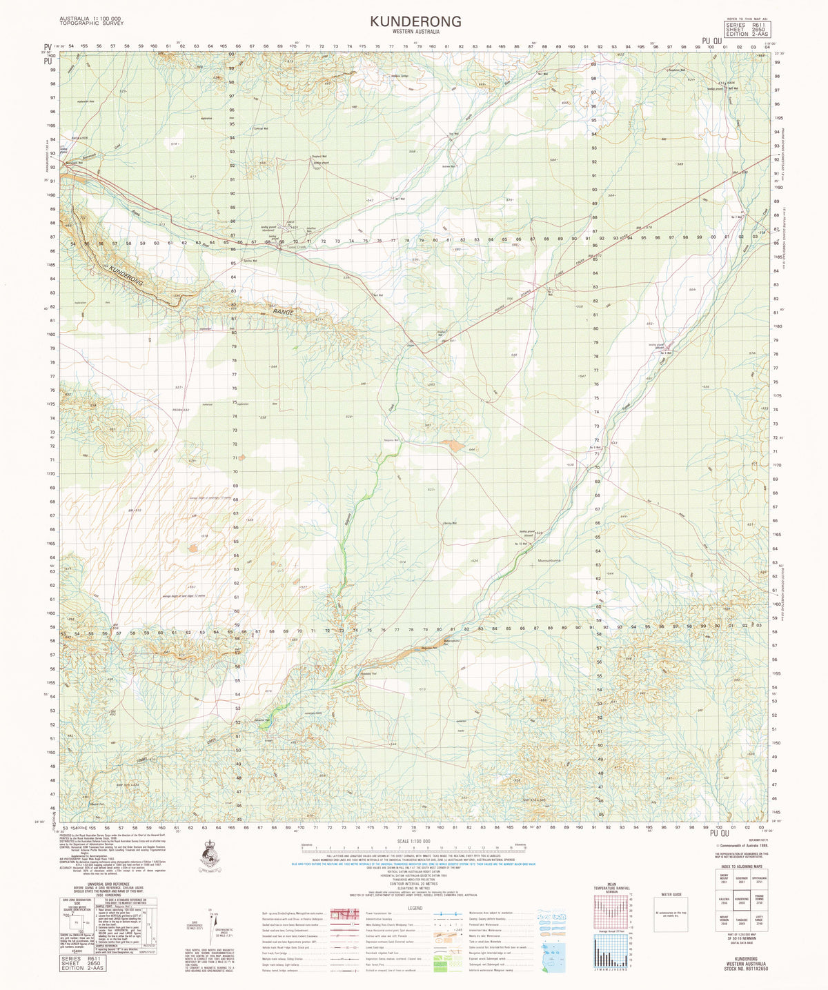2650 Kunderong 1:100k Topographic Map | Mapworld