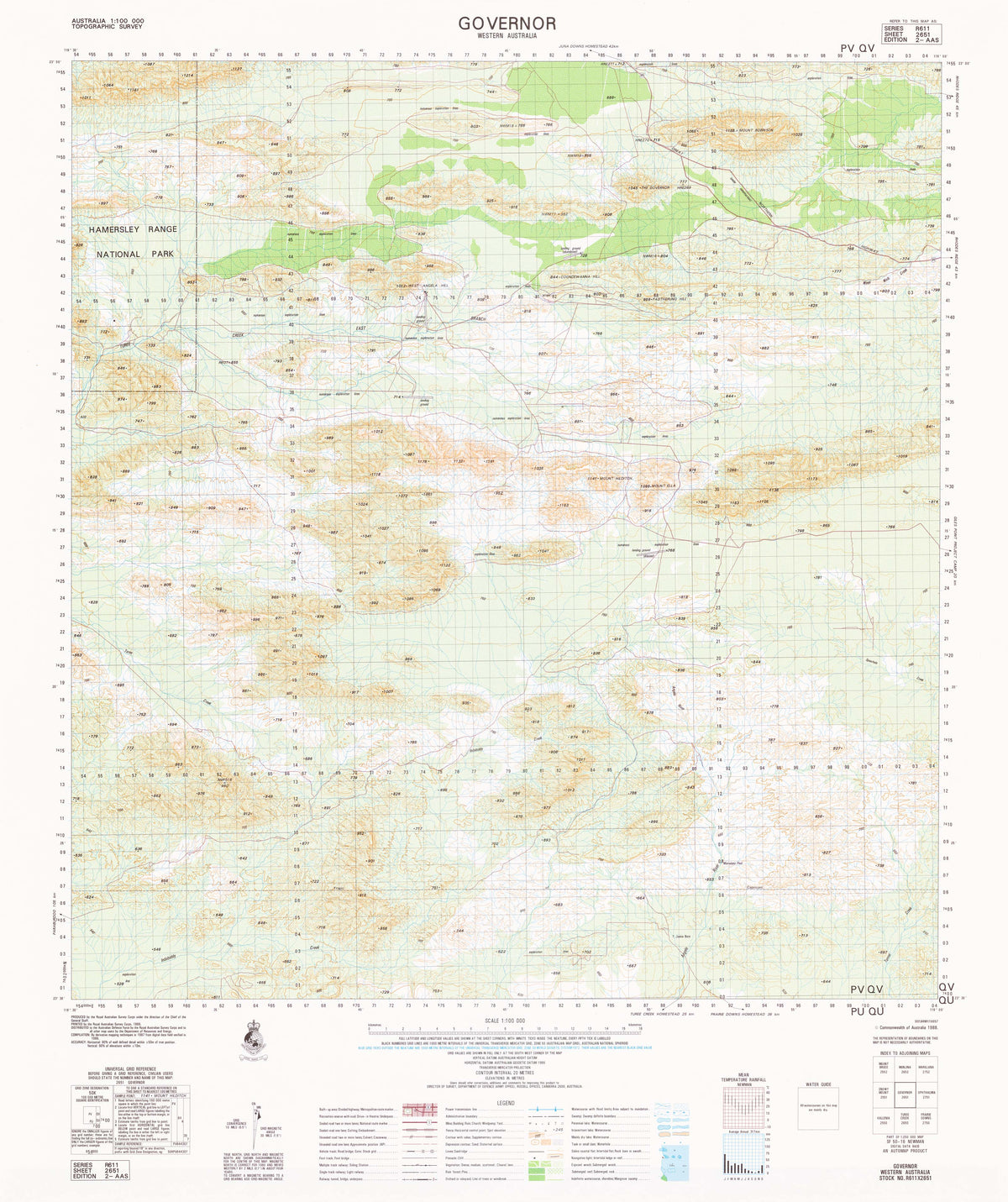 2651 Governor 1:100k Topographic Map | Mapworld
