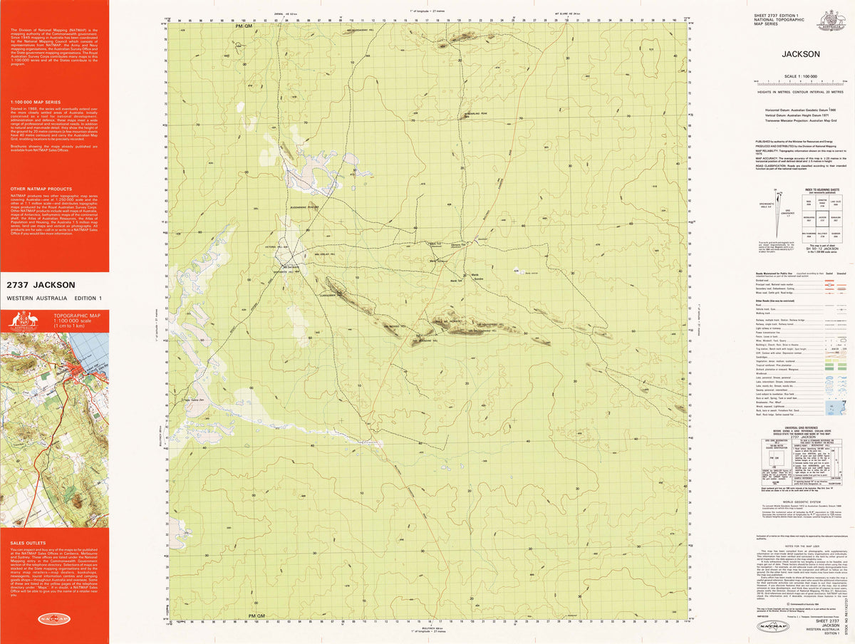Jackson Reed Map 2737 Jackson 1:100k Topographic Map | Mapworld
