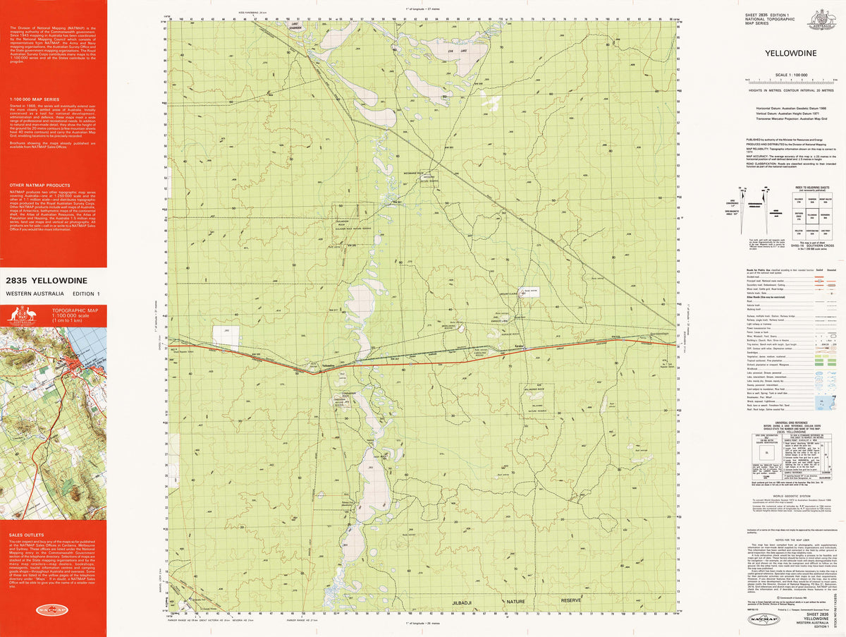 2835 Yellowdine 1:100k Topographic Map | Mapworld