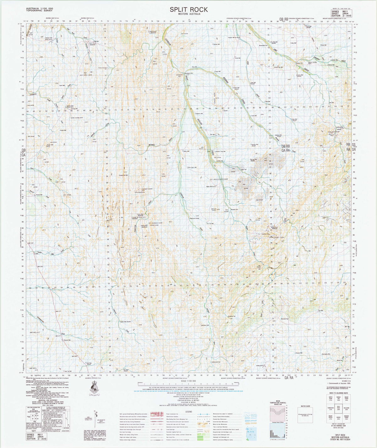 2854 Split Rock 1:100k Topographic Map | Mapworld