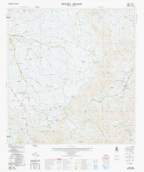 Edgar Ranges Map 2955 Mount Edgar 1:100k Topographic Map | Mapworld