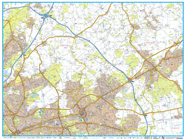 London Master Plan North East A-Z 1015 x 763mm Wall Map